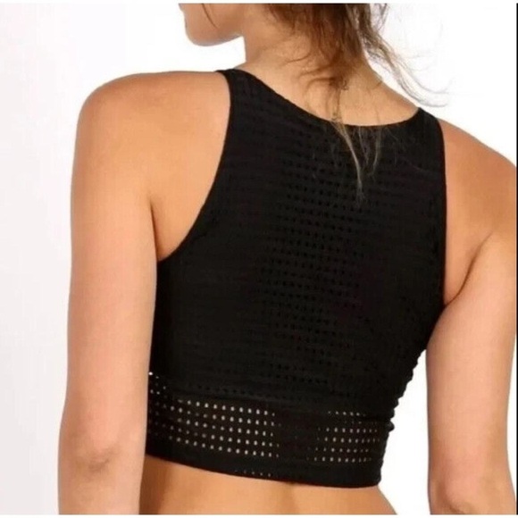 NWOT RARE Free People X Onzie Women’s Mesh Workout Crop Top in Black Size S/M - Picture 2 of 13